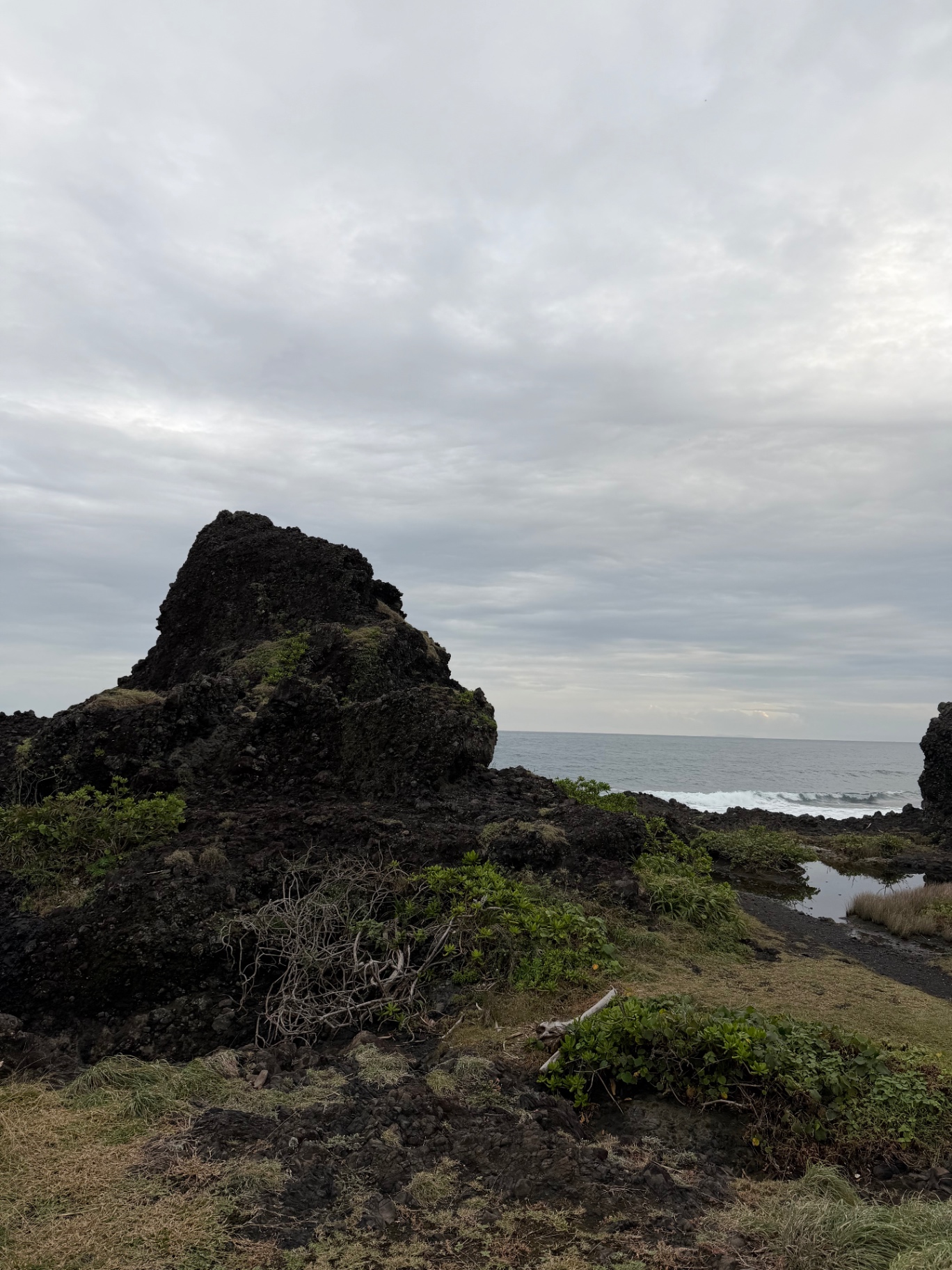 Black volcanic rocks and tidepools along Taiwan's East Coast