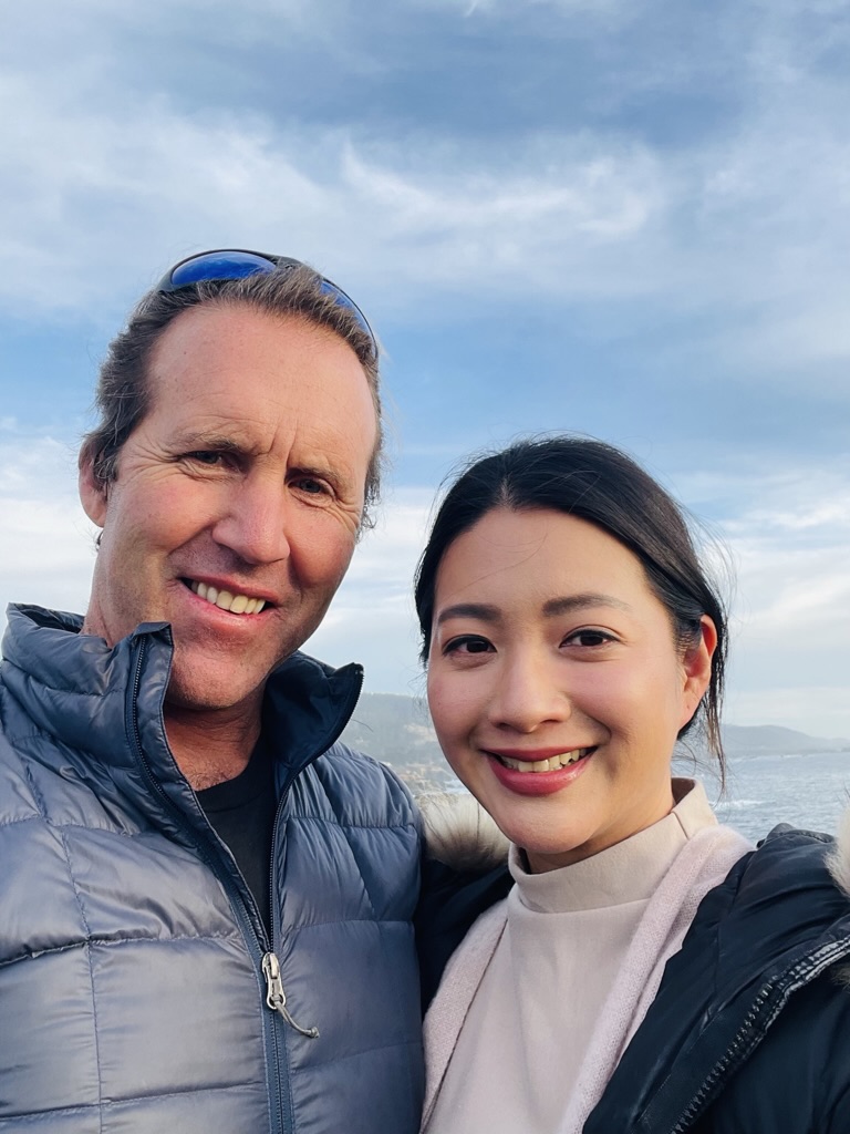 Brent and his partner beside the Pacific coast
